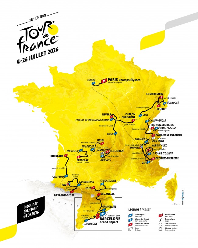 Svelato il percorso del Tour de France 2026, con le prime tre tappe in Catalogna