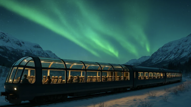 La Norvegia lancia il primo treno notturno panoramico al mondo per inseguire l'aurora boreale