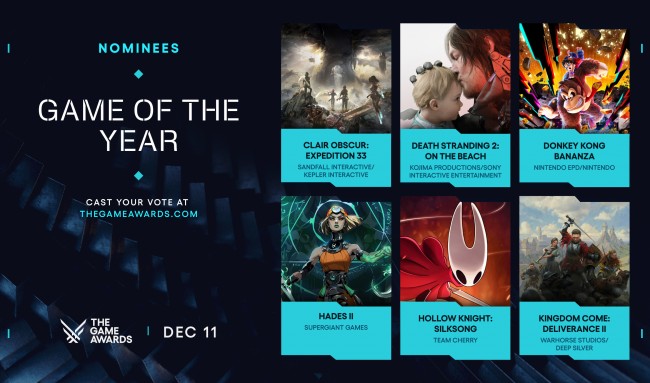 Ecco tutti i candidati ai Game Awards 2025
