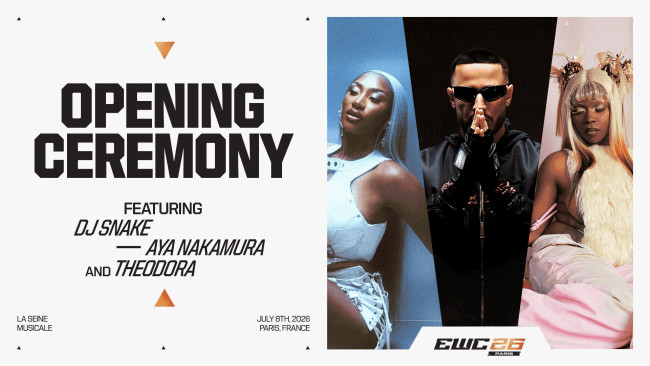 DJ Snake, Aya Nakamura e Theodora aprono la Coppa del Mondo di Esports 2026
