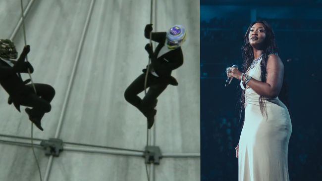 Fernando Alonso e Lance Stroll fanno un'imitazione di James Bond all'evento F1 75 a Londra