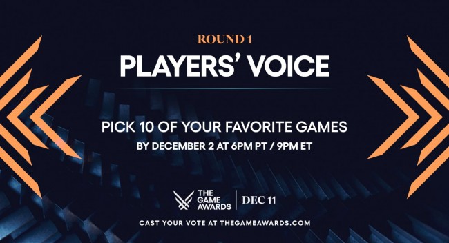 I titoli nominati Player's Voice per i Game Awards sono stati rivelati