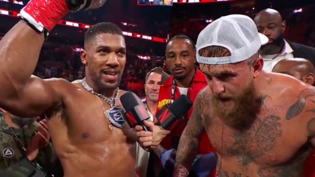 Il momento in cui Jake Paul viene abbattuto per la prima volta in carriera da Anthony Joshua