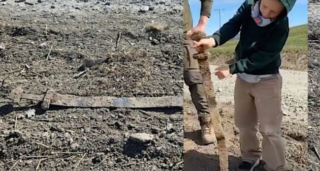 Antica spada scoperta da un bambino di sei anni in Norvegia