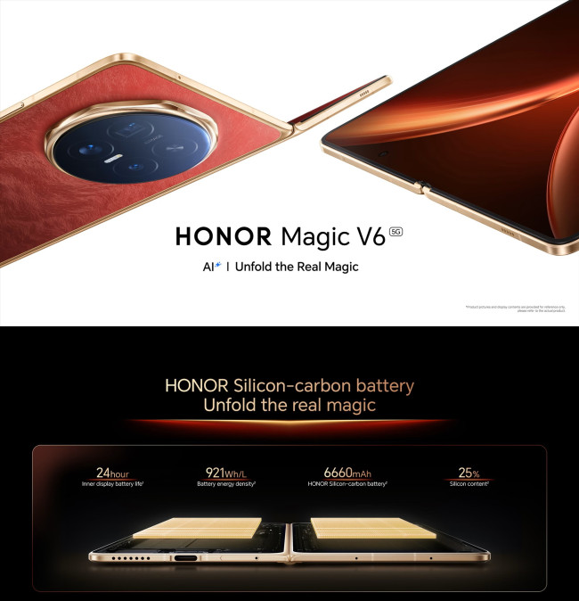 Honor lancia una batteria da 6.600 mAh nel suo nuovo telefono pieghevole