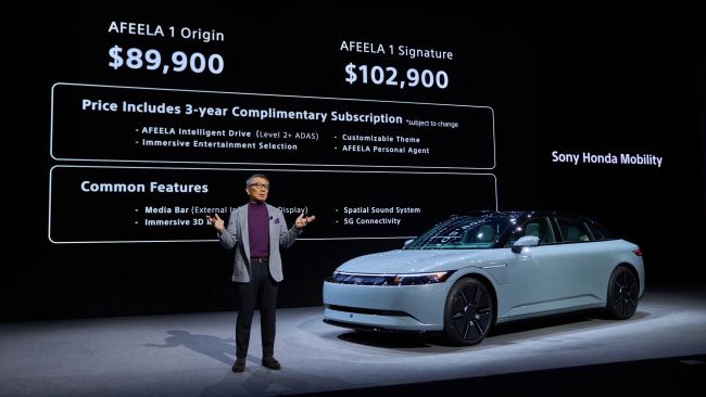 La Sony Honda Mobility Afeela 1 EV apparirà presto sulle strade