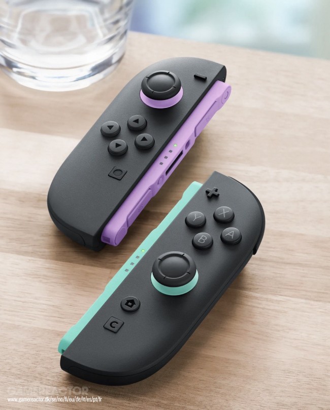 Nintendo introduce i controller Joy-Con 2 viola chiaro (L) e verde chiaro (R) per Switch 2