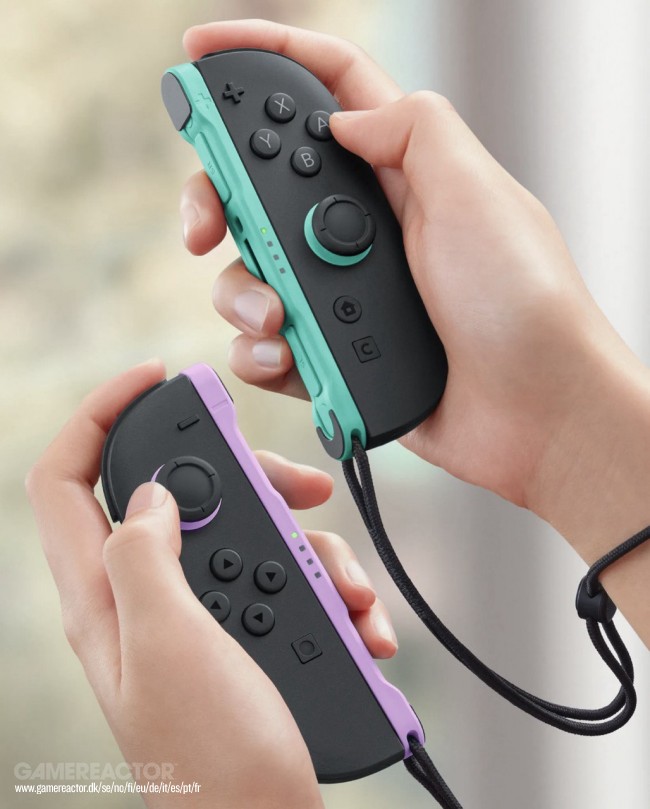 Nintendo introduce i controller Joy-Con 2 viola chiaro (L) e verde chiaro (R) per Switch 2