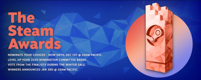 Le candidature per gli Steam Awards 2025 sono ora aperte