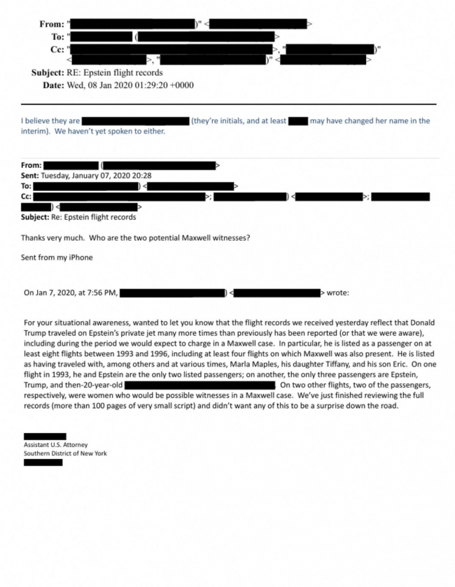 Trump volò otto volte su un jet Epstein negli anni '90, secondo i nuovi documenti pubblicati