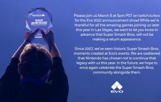Super Smash Bros. non farà ritorno agli eventi Evo