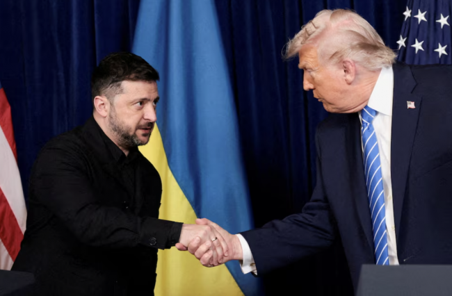 Zelensky si reca a Davos per colloqui con Trump