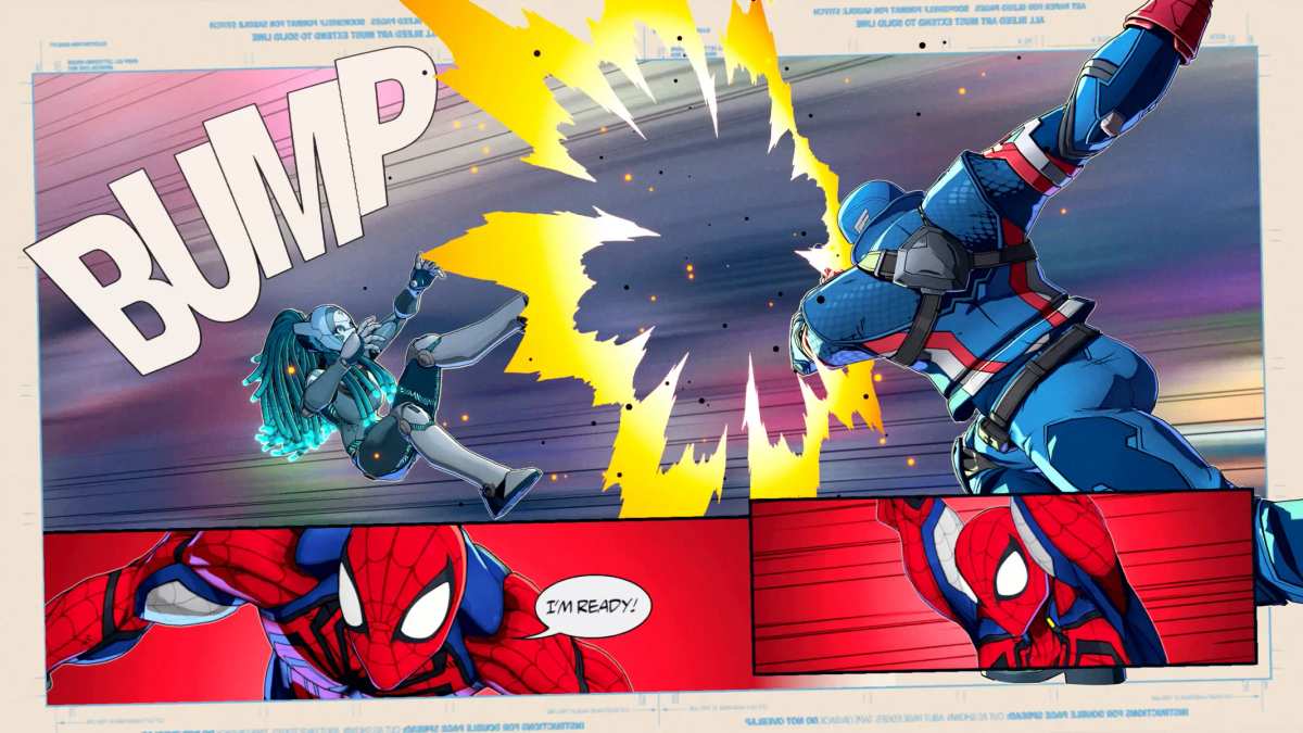 Screenshot di gioco da Marvel Tōkon: Fighting Souls che mostra Cyclops mentre attacca un avversario con un raggio ottico.